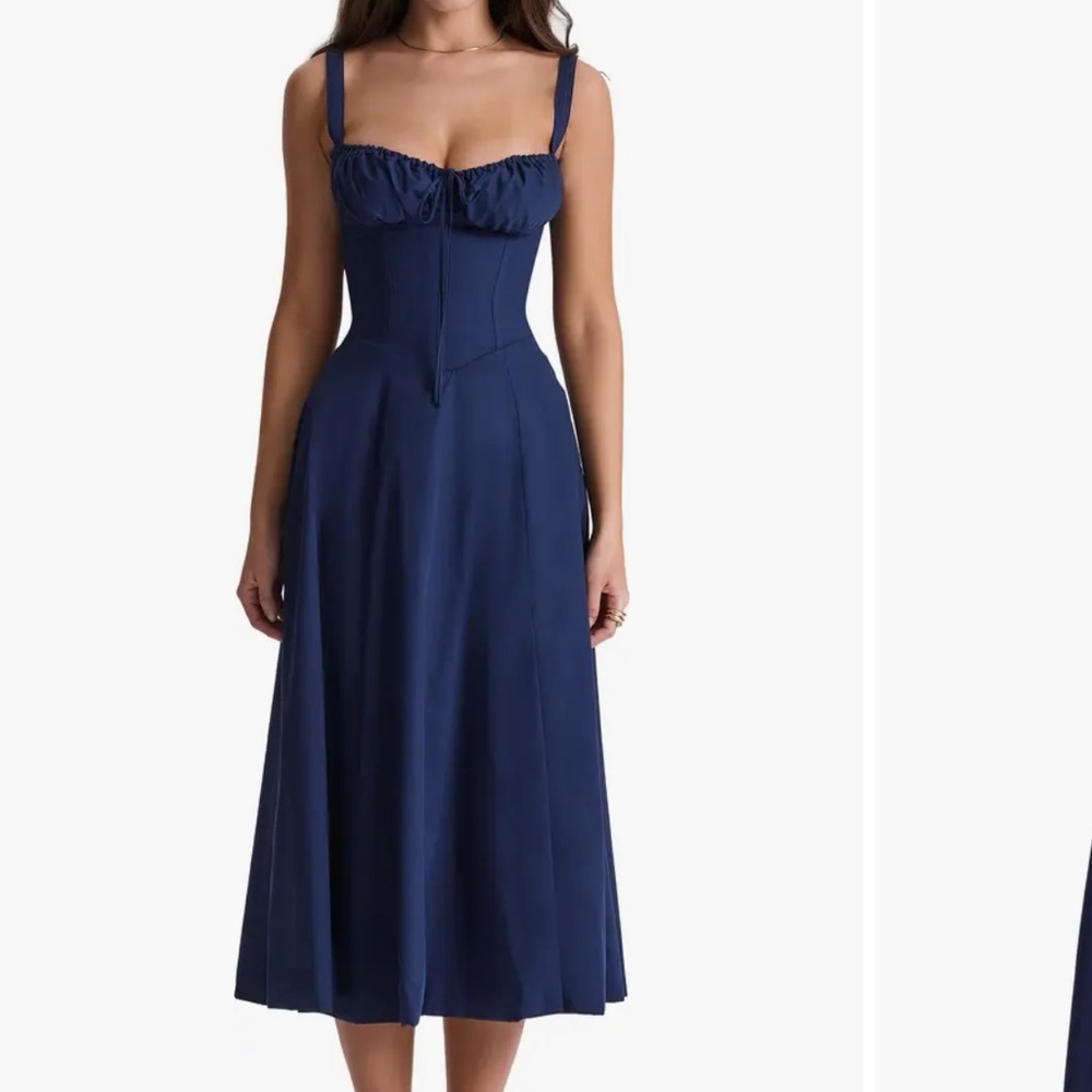 House of CB Carmen Bustier Sundress in Navy
